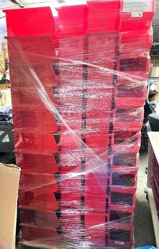 Actual lot photo: Lot 24 — Akro-Mils 30-240 bins (seller claims 44)