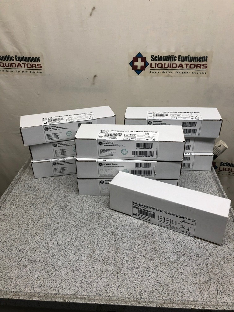 Actual lot photo: 86571 - Lot of 10 NEW Exergen TAT-5000S-TTL for Carescape V100 Temporal Arterial Thermometer REF 2044860-002E